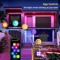 Lampu Strip Tirai RGB Pintar 400 LED Dapat Diatur Kontrol Aplikasi Luces De Navidad untuk Dekorasi Pencahayaan Pesta Rumah Natal