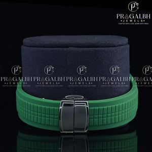 นาฬิกาเพชรโมอิสซาไนต์อัตโนมัติ PJ พร้อมสายสีเขียวประดับเพชร สายทองเหลืองสีเหลืองทอง ขนาด 16 มม. สไตล์ฮิปฮอป - Product Image 4