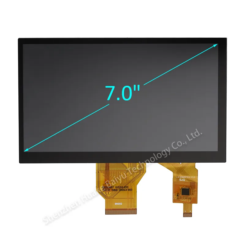 Standard 50PIN 7.0 800x480 Lcd Touch screen Module Customized 7 Inch Sunlight Readable Capacitive Tft Display with I2C Interface