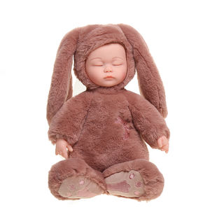 Muñeca de peluche de <span class=keywords><strong>ojos</strong></span> <span class=keywords><strong>cerrados</strong></span> de 35 cm para niños, muñeco de bebé de felpa de conejo, precio barato - Product Image 3