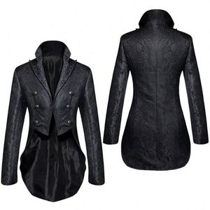 Chaqueta de frac gótica victoriana para hombre, disfraces de cosplay steampunk, disfraces de película y televisión para adultos, pirata, vikingo, renacentista, esmoquin formal - Product Image 3