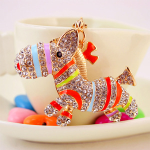 Llavero de burro con diamantes de imitación para mujer, 100 mm, llavero de animal de cristal brillante, adorno para bolso, 2 colores - Product Image 4