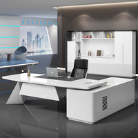 Bureau administratif moderne et durable en bois avec combinaison bureau et chaise de direction peints