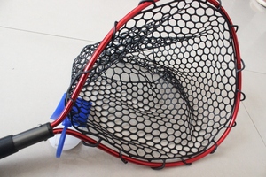 Vendita calda su misura in Nylon gomma metallo maniglia gomma rete di atterraggio 30cm di profondità con rete in alluminio per la pesca mano e Cast Net - Product Image 5