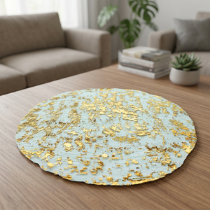 Sous-verres jetables écologiques classiques en tissu métallisé brillant à paillettes dorées, ronds de 300 mm, pour nappes et dessous de plat de mariage - Product Image 3