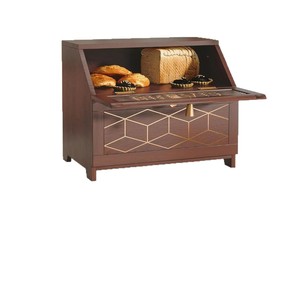 Diligent Tree Wooden Bread Box 2 Layer Desktop <b>Storage</b> <b>Kitchen</b> Baking Pastry Container - Product Image 1