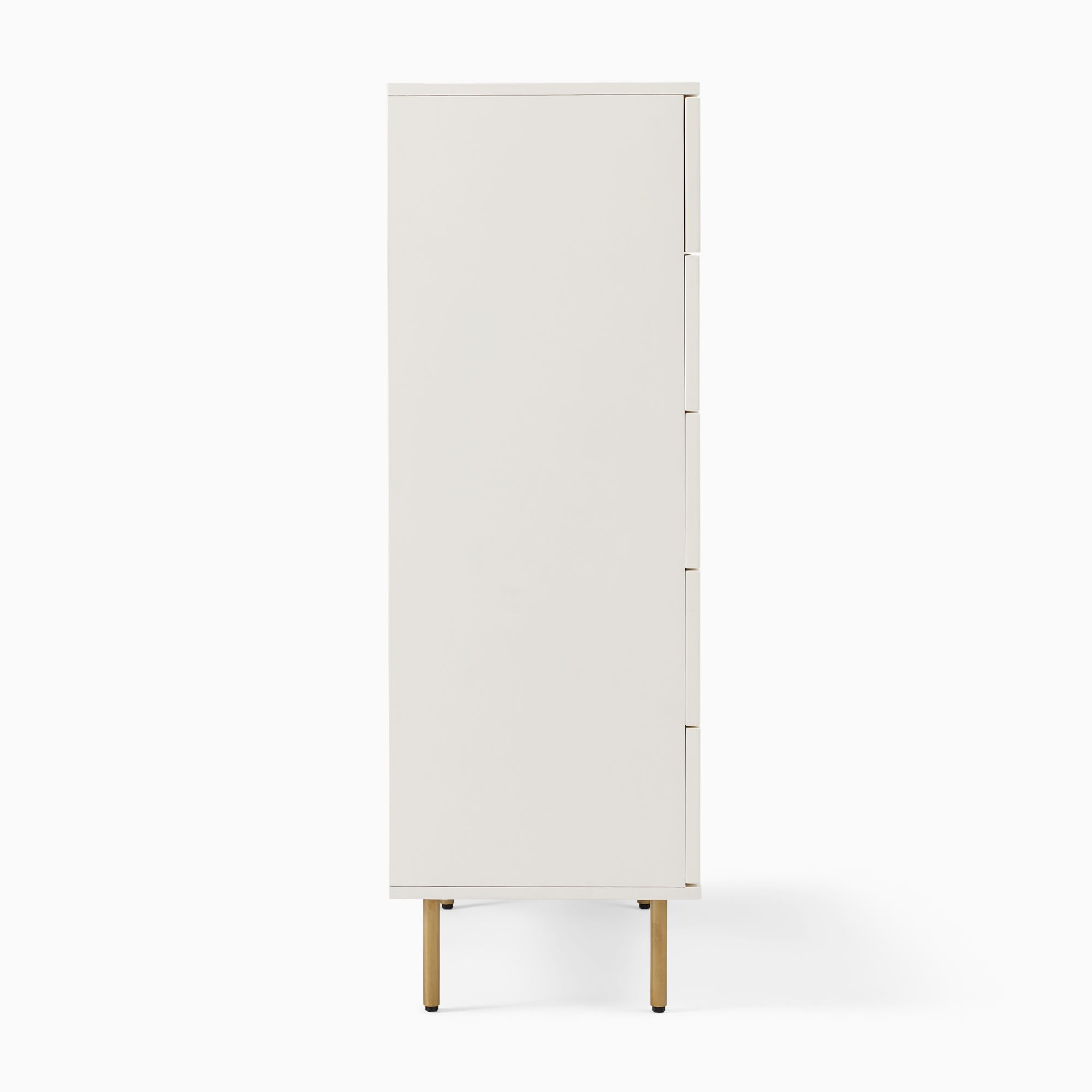 Modern Tall White Solid Wood Rattan Weaving Black Dresser 5 Drawer Storage Chest Of Drawers Bedroom Dressers