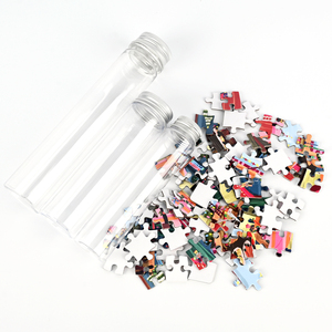 Emballage de tubes à <span class=keywords><strong>essai</strong></span> en plastique transparent sur mesure certifié CE CPC, mini puzzle de 80 pièces avec bouchon à vis en aluminium - Product Image 4