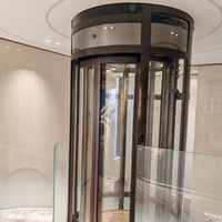 Hydraulischer Hauslift für Wohngebäude und Villen, Innen-Personenaufzug mit Panoramakabine aus Glas, FUJI