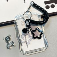 Porte-cartes photo K-pop en acrylique en forme d'étoile, album pour photocards, porte-clés pour cartes photo K-pop, porte-clés pour cartes d'identité de bus et de métro