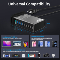 Station de Charge Multiprise Ultra-Rapide 520W 4C4A pour Ordinateur Portable/Apple/iPhone 16/15/14/Android/Adaptateur Secteur USB-C PD 100W