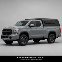 Hardtop noir pour Ute double cabine avec fenêtres à persiennes, plateforme de toit, portes à ailes de mouette, étanche pour Hilux OEM ODM