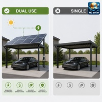 H2 Solar : Auvent solaire étanche à double usage pour toit de garage, avec production d'énergie et recharge de VE, rentabilité investissement (ROI)