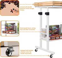 Plateau de puzzle pliable de 2000 pièces avec réglage en hauteur, table de puzzle avec 2 housses en feutre et 8 tiroirs/trays de tri