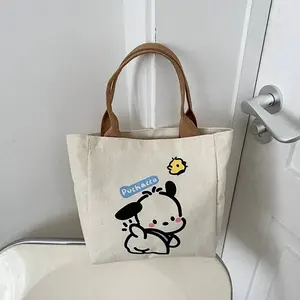 2024 mới thời trang phụ nữ lớn vải cotton Túi xách tay phụ nữ Vai Túi tùy chỉnh in Logo Canvas Tote Túi chất lượng tuyệt vời