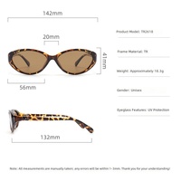 Lunettes de soleil rétro Y2K œil de chat écaille de tortue, monture intégrale légère en TR avec protection UV400 pour le streetwear et les tenues de festival