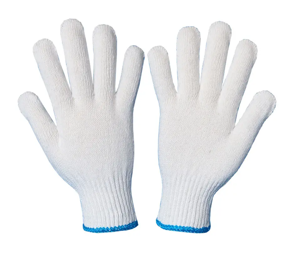 Gants de travail bon marché en coton blanc de haute qualité pour la protection du travail