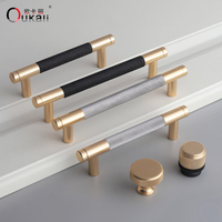 Poignée de meuble Oukali de style nordique en forme de T, 128 mm, or noir, quincaillerie en aluminium Kured, pour armoire de cuisine