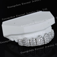 Grillz dentaires personnalisés en Moissanite et Diamant de laboratoire, pour Hommes et Femmes, motif nid d'abeille, en Argent S925, Or blanc massif 10K 18K 14K