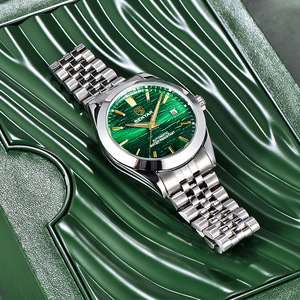 Reloj Mecánico para Hombre Benyar, Automático, Esfera Azul, Correa de Acero Inoxidable, Visualización de Fecha, Resistente al Agua - Product Image 3