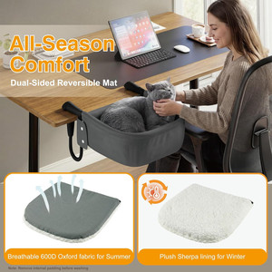 Cama <span class=keywords><strong>de</strong></span> escritorio para gatos grandes <span class=keywords><strong>de</strong></span> hasta 22 kg, silla alta resistente para perros con alfombrilla lavable <span class=keywords><strong>de</strong></span> doble cara impermeable para escritorio <span class=keywords><strong>de</strong></span> juegos - Product Image 5