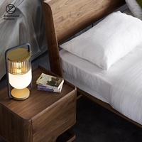 Nordamerikanisches Schwarznussholz Modernes Minimalistisches Japanisches Luxuriöses Nordisches Neuer Chinesischer Stil Massivholz Doppelbett