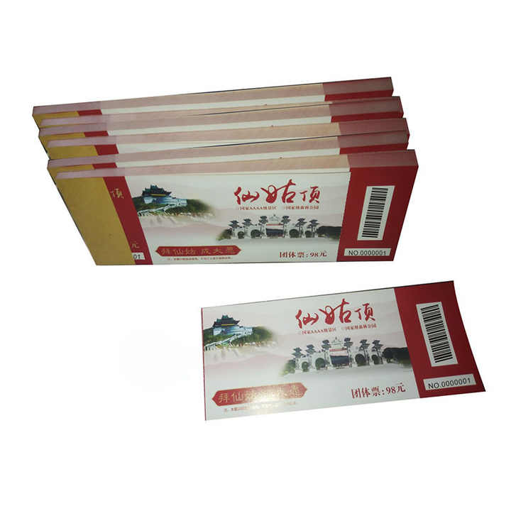 Custom Coupon Ticket Coupon Paper Ticket Card With Serial Number Printing