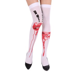 Calcetines hasta la rodilla con estampado de calavera de Halloween, accesorios de disfraz para mujer, opacos, hasta la mitad de la pantorrilla, LBB893 - Product Image 5