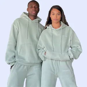 Produttore personalizzato di cotone 100% di alta qualità Unisex uomo e donna Pullover felpe e felpe 2 pezzi Set di pantaloni della tuta
