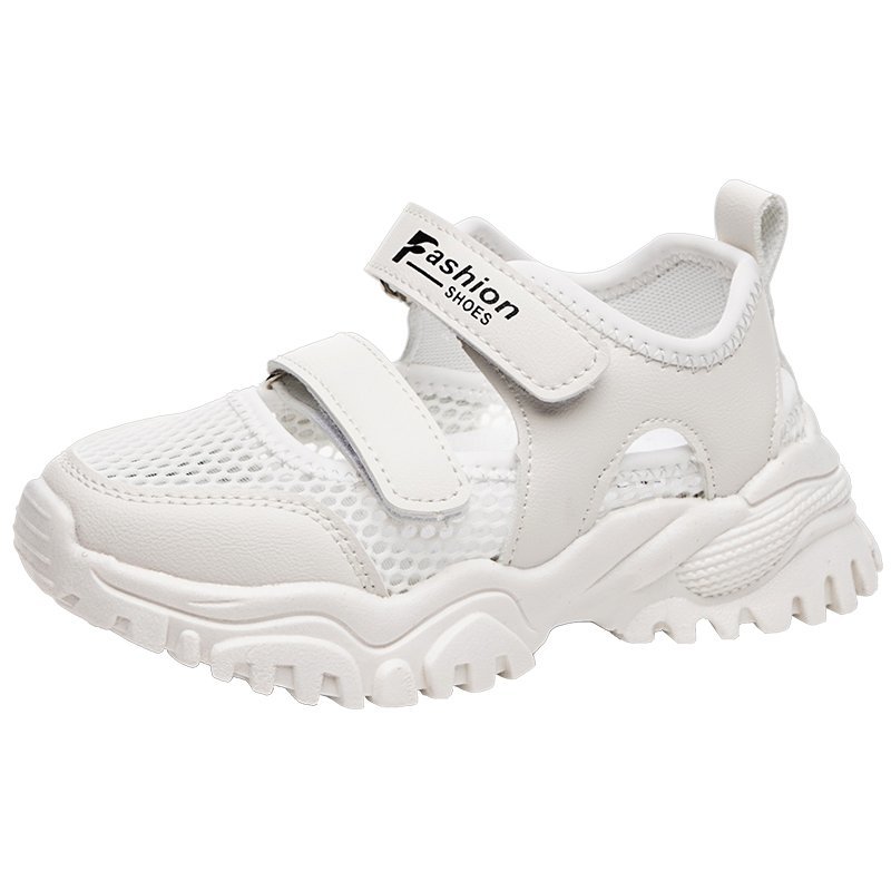 Новинка; Дизайнерская одежда для детей; Сандалии; Дышащая обувь из сетчатого материала для девочек; Повседневная детская модельная обувь на каблуке-столбике в спортивном стиле; Куртка из искусственной кожи для мальчиков и девочек