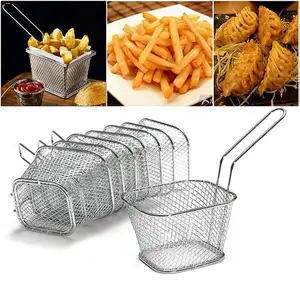 Mini patatine fritte per la casa di alta qualità patatine fritte in acciaio inossidabile cestini per friggere in profondità friggitrice