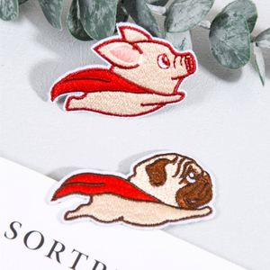 Factory Sell Iron on Embroidery Cute Cartoon Pig Dog Patch for Decoration - Product Image 1