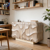 Meuble de rangement en bois de frêne de style moderne du milieu du siècle, personnalisé en usine, 4 tiroirs, forme ondulée, écologique, durable, meubles pour la maison