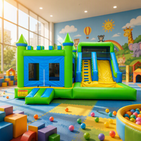 Château gonflable commercial imprimé pour jardin avec toboggan, combo château gonflable Chevalier pour enfants
