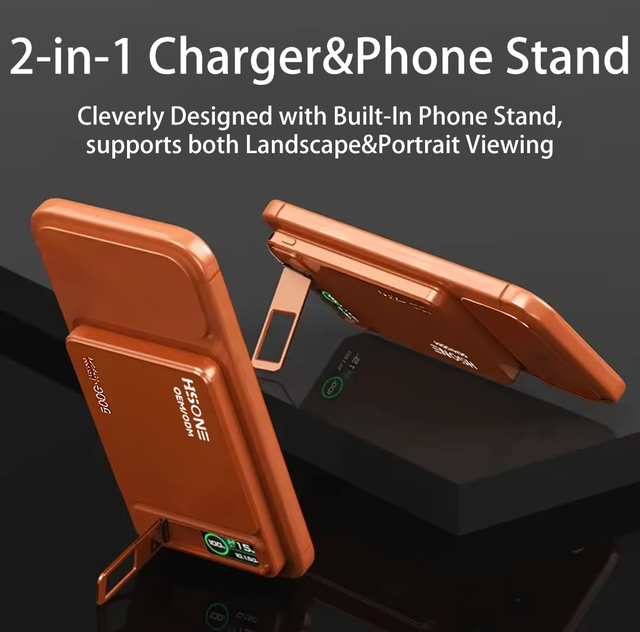 15W Magnetic Wireless Power Bank Ultra Slim Palm-Sized Aerospace Aluminum Alloy TFT Screen Shows Power Temp Stand 30W