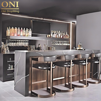 ONI Shopfitting rak anggur kayu antik furnitur Bar komersial meja Bar Mini desain etalase anggur elegan