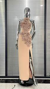 立体花瓣无袖A字高开叉绑带连衣裙 - 优雅派对礼服 - Product Image 3