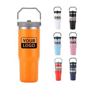 ขวดน้ำสแตนเลส 304 แบบกำหนดเอง ดีไซน์สองชั้น ขนาด 20 ออนซ์ 30 ออนซ์ แก้วมีหูจับ เกรดสำหรับอาหาร เก็บความร้อน-เย็น ขวดน้ำแบบพกพา - Product Image 1