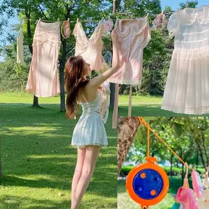 Corde à linge rétractable portable pour extérieur, voyage, camping, hôtel – Corde de séchage anti-vent et antidérapante pour linge – Accessoires - Product Image 3