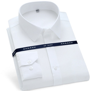 Chemise d'Affaires Haut de Gamme en Coton DP Infroissable à Manches Longues et Couleur Unie pour <span class=keywords><strong>Homme</strong></span> - Product Image 1