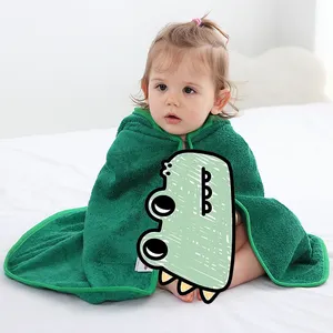 MICHLEY热卖超透气柔软卡通动物设计鳄鱼竹纤维夏季婴儿毛巾