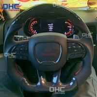 Volant chauffant en fibre de carbone avec LED, en stock aux États-Unis, pour Dodge Charger Challenger Durango 2015-2025, compatible Hellcat