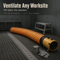 Tissu de tuyau de ventilation en PVC enduit anti-UV, flexible, ignifuge et étanche pour l'extérieur