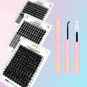 Abonnie 20D 30D 50D Precortado Segmentado Cluster DIY Lash Matte Black Vegan Silk Cluster Lashes Kit <span class=keywords><strong>Soft</strong></span> Lash Clusters - Product Image 1