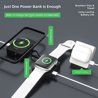 Chuangxinxin Banque d'alimentation magnétique 2-en-1 5000 mAh Portable 22,5W/20W Charge rapide bidirectionnelle QC3.0 Affichage LED Charge sans fil