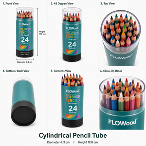 Conjunto de 24 Lápis de Cor à Base de Óleo em Estojo para Desenho Artístico e Escolar - Product Image 4