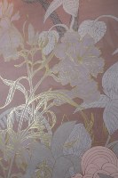 Papier peint mural floral exquis de qualité supérieure Fond rose et design botanique pour la décoration murale intérieure de la maison, de l'hôtel, du salon