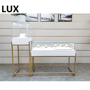 Custom Acrylic <b>Glass</b> Jewelry Display Case LED Lit Retail Showcase Tempered <b>Glass</b> Counter Exhibit for Jewelry Store - Product Image 3
