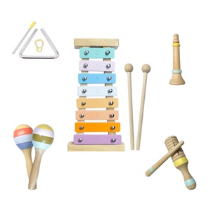 Wholesale Wooden Percussion <b>Instrument</b> Set With Xylophone Maraca Piccolo Flute Sound Tube For Kids <b>Music</b> Education And Play - Product Image 3