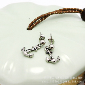 Pendientes colgantes con forma de ancla de yunnique, pendientes de acero de titanio, joyería de moda para mujer - Product Image 5
